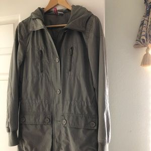DIvided Green Utility Rain Coat